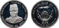 Mali 10 Francs Mali Mali (1960-date) Republic 10 Francs (Independence) Silver (.900) (10000) 25.12g PF KM 1 -