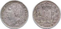 France 1 Franc France Kingdom 1824 B 1 Franc - Louis XVIII Silver (.900) Rouen Mint (65563) 5.07g XF KM 709.2 -