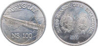 Uruguay 100 Nuevos Pesos Uruguay Oriental Republic of Uruguay 1981 So 100 Nuevos Pesos (Binational dam construction) Silver (.900) (25000) 12.11g UNC KM -