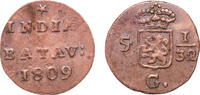 Indonesia ½ Duit Indonesia Netherlands East Indies Dutch colony 1809 ½ Duit (Batavia) Copper 1.4g XF KM 75 -