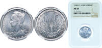French Equatorial Africa 1 Franc French Equatorial Africa 1948 1 Franc Aluminium (15000000) 1.32g NGC MS 63 KM 6 Schön 6 -