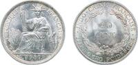 French Indochina 20 Cents French Indochina French colony 1937 20 Cents Silver (.680) (17500000) 5.4g UNC KM 17.1 KM 17.2 -