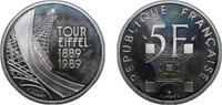 France 5 Francs France 1989 5 Francs (Eiffel Tower) Silver (.900) (6868) 12g PF KM 968a F 342/2 -