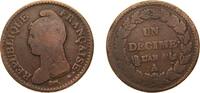 France 1 Decime France First Republic AN 8 (1799) A 1 Décime Copper Paris Mint (26907) 18.4g VF F 128 Gad 185 KM 645 -