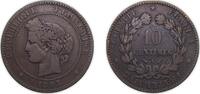France 10 Centimes France Third Republic 1893 A 10 Centimes Bronze Paris Mint (1120000) 10g VF F 135 Gad 265 KM 815 GEM 24.1 / 24.4 -