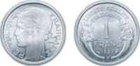 France 1 Franc France Fourth Republic 1957 B 1 Franc (aluminium, light type) Aluminium (63976000) 1.28g UNC F 221 Gad 473 KM 885a.1-3 Schön 200 -