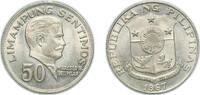 Philippines 50 Sentimos Philippines Republic 1967 50 Sentimos Nickel brass (20000000) 8g UNC KM 200 Schön 38 -