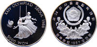 South Korea 5000 Won South Korea Republic 1988 5000 Won Olympic Games 1988 in Seoul, Girls on swing contest -