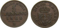 Germany 1 Pfenning Germany States Kingdom of Prussia Wilhelm I 1868 B 1 Pfenning 1.5g -