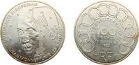France 100 Francs France Fifth Republic 1992 100 Francs (Jean Monnet) Silver (.900) (3925311) 15g BU KM 1120 F 460 Gad 907 -