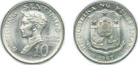 Philippines 10 Sentimos Philippines Republic 1967 10 Sentimos Nickel brass (50000000) 1.9g UNC KM 198 Schön 36 -