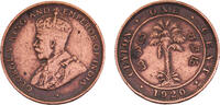 Sri Lanka 1 Cent Ceylon British colony George V 1920 1 Cent 4.7g -