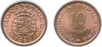 Mozambique 10 Centavos Mozambique Portuguese Overseas Province 1960 10 Centavos Bronze (3750000) 1.8g UNC KM 83 Schön 18 Gomes R 03.xx -
