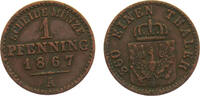 Germany 1 Pfenning Germany States Kingdom of Prussia Wilhelm I 1867 A 1 Pfenning 1.4g -