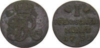 Germany 1 Pfennig Germany Holy Roman Empire Kingdom of Prussia Friedrich II 1752 A 1 Pfennig 2.2g -