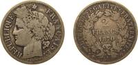 France 2 Francs France Third Republic 1870 A 2 Francs Silver (.835) Paris Mint (789310) 10g VF KM 817 Gad 530 F 265 -