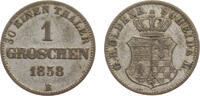Germany 1 Groschen Germany States Grand duchy of Oldenburg Nicolaus Friedrich Peter 1858 B 1 Groschen 2.2g -