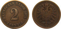 Germany 2 Pfennig Germany Second Empire Wilhelm I 1875 A 2 Pfennig type 1, large shield 3.2g -