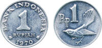 Indonesia 1 Rupiah Indonesia Republic 1970 1 Rupiah Aluminium 1.42g UNC KM 20 Schön 20 -