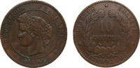 France 10 Centimes France Third Republic 1898A 10 Centimes Bronze Paris Mint 10g VF F135 Gad265 KM815.1 GEM24.1 / 24.4 -