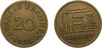 Germany 20 Franken Germany Saar Protectorate 1954 20 Franken Aluminium-bronze (Al 85, Cu 15) Paris mint 4g AU KM2 J802 Schön2 -