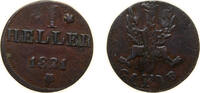 Germany 1 Heller Germany Free imperial city of Frankfurt German states 1821 F GB 1 Heller Copper 1.1g VF KM 301 AKS 30 Jäg 6 FHI 10 -