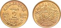 Morocco 2 Francs Morocco French Protectorate AH 1364 (1945) 2 Francs - Mohammed V Aluminium bronze Paris Mint (12000000) 8g BU Y 42 Lec 233 Schön -