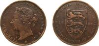 Jersey 1⁄24 Shilling Jersey British dependency 1894 1⁄24 Shilling - Victoria Bronze Royal Mint (Tower Hill) (120000) 5.6g VF Rim Damage KM 7 -