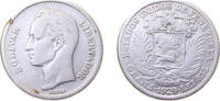 Venezuela 1 Bolívar Venezuela United States 1929 1 Bolívar Silver (.835) (Copper .165) Philadelphia Mint (2500000) 5g VF Y 22 NCV mv1bs-aa -