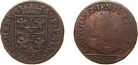 France 3 Deniers France Principality of Arches-Charleville 1609 Liard - Charles I (large bust) Bronze 3.7g VF Boudeau cf. 1806 PA cf. 6148 -