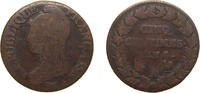 France 5 Centimes France First Republic AN 8 (1799) A 5 Centimes Copper Paris Mint (6864) 9.8g VF F 114 Gad 125 KM 642 -