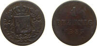 Germany 1 Pfennig Germany Kingdom of Bavaria German states 1853 1 Pfennig - Maximillian II Copper (1950000) 1.2g VF KM 797 AKS 94 AKS 160 -