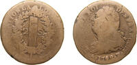 France 24 Deniers France Kingdom 1792 B 2 Sols - Louis XVI (FRANÇOIS) Copper Rouen Mint (548000) 25.4g VF Dy royales 1722 Gad 25 KM 603 Ciani 2249 -