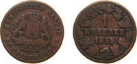Germany 1 Kreuzer Germany Duchy of Nassau German states 1859 1 Kreuzer - Adolphe Copper (835500) 4.3g VF KM 74 AKS 72 C 54 -