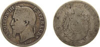 France 2 Francs France Second Empire 1868 BB 2 Francs - Napoleon III Silver (.835) Strasbourg Mint (733077) 9.5g VF F 263 Gad 527 KM 807.2 -