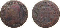 France 5 Centimes France First Republic AN 7 (1798) A 5 Centimes Copper Paris Mint 10g VF KM 640 -
