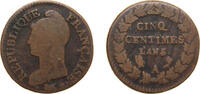 France 5 Centimes France First Republic AN 5 (1796) A 5 Centimes Copper Paris Mint 8.31g VF F 115 Gad 126 / 126a / 126b / 126c KM 640 -