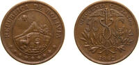 Bolivia 50 Centavos Bolivia Republic 1942 50 Centavos Brass (95% Copper, 5% Zinc) Philadelphia Mint (10000000) 5.1g AU KM 182a.1 Schön 13 -