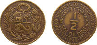 Peru ½ Sol de Oro Peru Republic 1948 ½ Sol de Oro Brass (See alloys in comments section) Philadelphia Mint (3324000) 7.4g XF KM 220 Schön 23 -