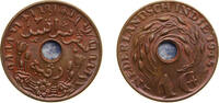 Indonesia 1 Cent Indonesia Netherlands East Indies Dutch colony 1945 1 Cent - Wilhelmina Bronze 4g UNC KM 317 Schön 14 -