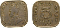 Sri Lanka 5 Cents Sri Lanka British Ceylon colony 1920 5 Cents - George V Copper-nickel (6000000) 3.9g VF KM 108 -
