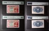 SPAIN 10 PESETAS BANK OF SPAIN. Consecutive PAIR. Serie A. -