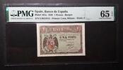 SPAIN 1 PESETA BANK OF SPAIN - BURGOS. Serie E. -