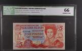 FALKLAND ISLANDS 5 POUNDS 1983 BRITISH ADMINISTRATION ICG 66 109,00 EUR  Excl. 15,00 EUR Verzending