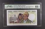 COMOROS 5000 FRANCS 1984 BANQUE CENTRALE PMG 66 EPQ 199,00 EUR  Excl. 15,00 EUR Verzending