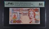 GIBRALTAR 10 POUNDS BRITISH ADMINISTRATION. Queen Elizabeth II. -