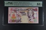 GIBRALTAR 20 POUNDS BRITISH ADMINISTRATION. Queen Elizabeth II. -