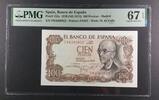 SPAIN SPAIN, BANK OF SPAIN. Madrid. Manuel de FALLA. Serie  7W . Last Series Aired. 100 PESETAS 1970 PMG 67 EPQ