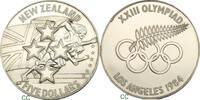 New Zealand 5 Dollars Los Angeles Olympics -