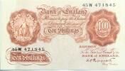 England Ten Shillings Signature K.O. Peppiatt -
